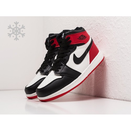 Зимние Кроссовки NIKE Air JORDAN 1 Mid цвет Белый арт. 27186