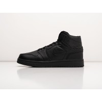 Зимние Кроссовки NIKE Air JORDAN 1 Mid цвет Черный арт. 26729