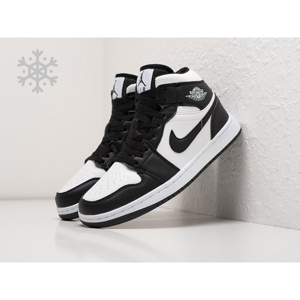 Зимние Кроссовки NIKE Air JORDAN 1 Mid цвет Черный арт. 30972