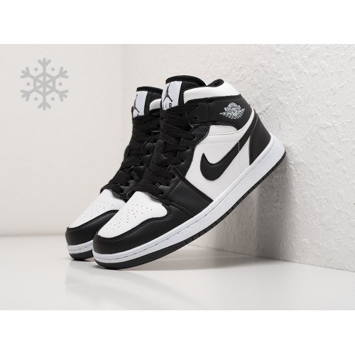 Зимние Кроссовки NIKE Air JORDAN 1 Mid цвет Черный арт. 30972