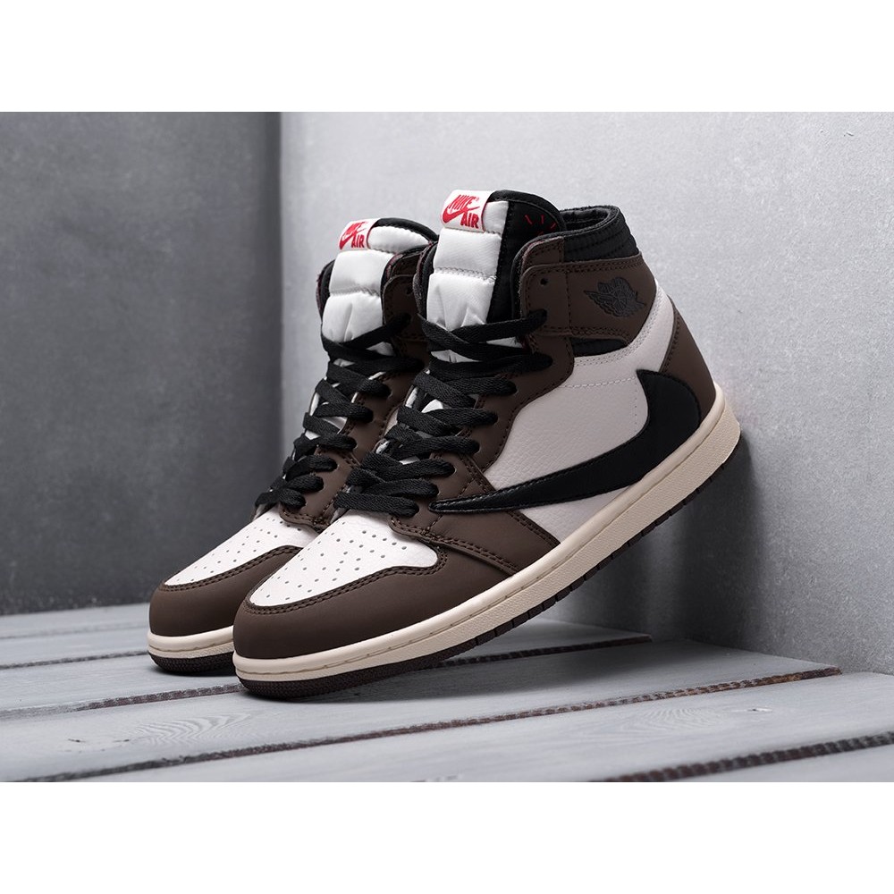 Кроссовки NIKE Air JORDAN 1 Mid x Travis Scott цвет Коричневый арт. 15799