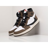 Кроссовки NIKE Air JORDAN 1 Mid x Travis Scott цвет Коричневый арт. 23186