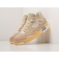 Кроссовки OFF White x NIKE Air JORDAN 4 Retro цвет Бежевый арт. 22739