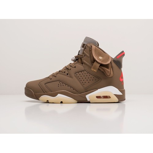 Кроссовки NIKE x Travis Scott Air JORDAN 6 цвет Коричневый арт. 24485