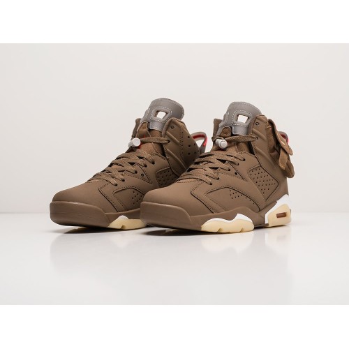 Кроссовки NIKE x Travis Scott Air JORDAN 6 цвет Коричневый арт. 24485