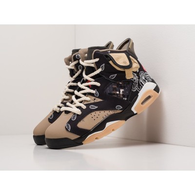 Кроссовки NIKE x Travis Scott Air JORDAN 6 цвет Коричневый арт. 25085