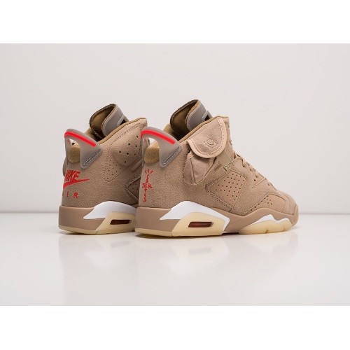 Кроссовки NIKE x Travis Scott Air JORDAN 6 цвет Бежевый арт. 27617