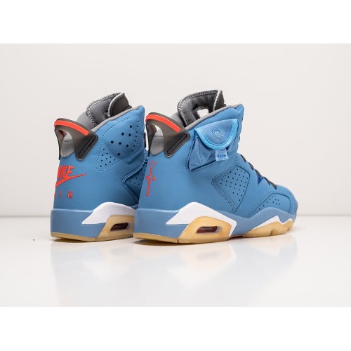 Кроссовки NIKE x Travis Scott Air JORDAN 6 цвет Голубой арт. 30051