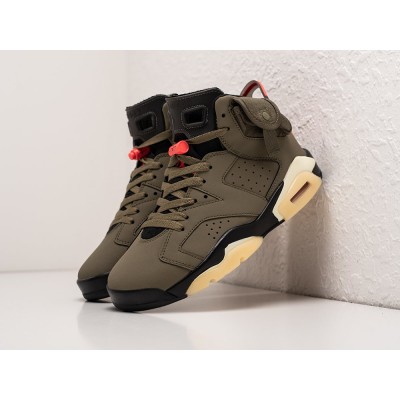 Кроссовки NIKE x Travis Scott Air JORDAN 6 цвет Зеленый арт. 30070