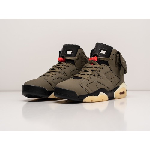 Кроссовки NIKE x Travis Scott Air JORDAN 6 цвет Зеленый арт. 30070