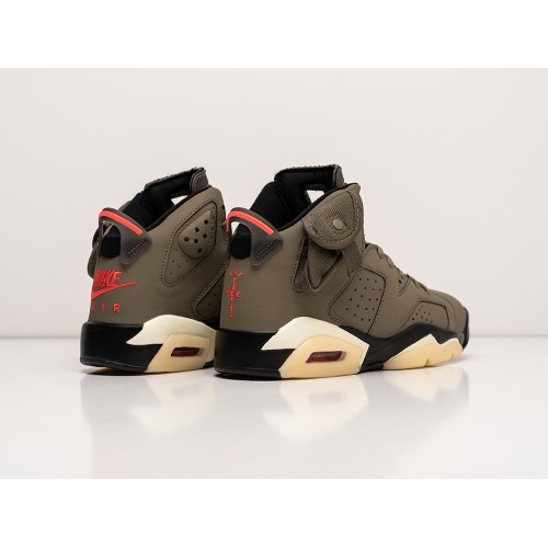 Кроссовки NIKE x Travis Scott Air JORDAN 6 цвет Зеленый арт. 30070