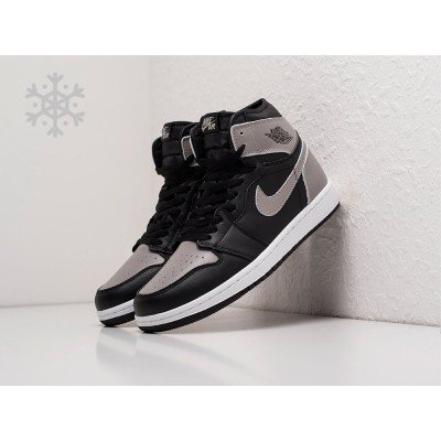 Зимние Кроссовки NIKE Air JORDAN 1 Mid цвет Серый арт. 27659