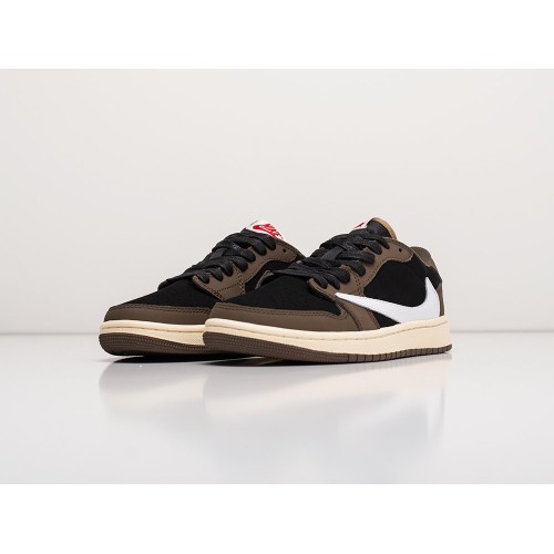 Кроссовки NIKE Air JORDAN 1 Low x Travis Scott цвет Коричневый арт. 22803