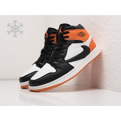 Зимние Кроссовки NIKE Air JORDAN 1 Midx Travis Scott цвет Разноцветный арт. 30970