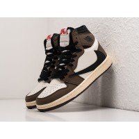 Кроссовки NIKE Air JORDAN 1 Mid x Travis Scott цвет Коричневый арт. 20826