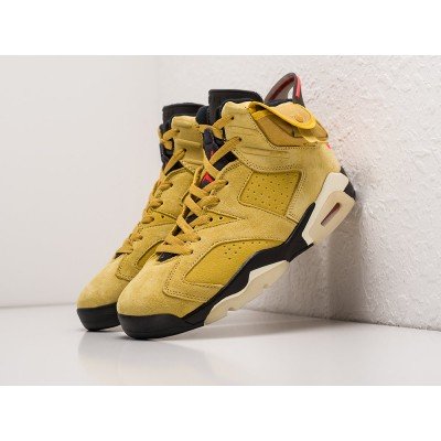 Кроссовки NIKE x Travis Scott Air JORDAN 6 цвет Желтый арт. 17821