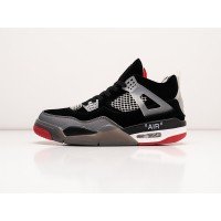 Кроссовки OFF White x NIKE Air JORDAN 4 Retro цвет Черный арт. 36391