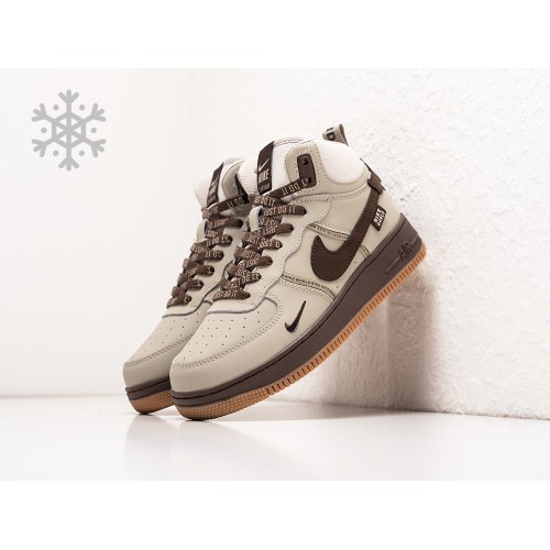 Зимние Кроссовки NIKE Air Force 1 Mid цвет Бежевый арт. 38665