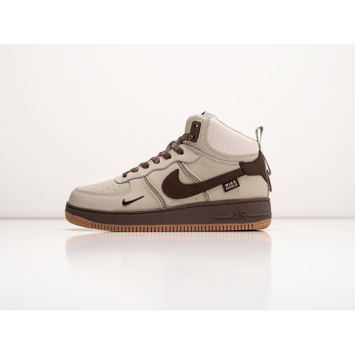 Зимние Кроссовки NIKE Air Force 1 Mid цвет Бежевый арт. 38665