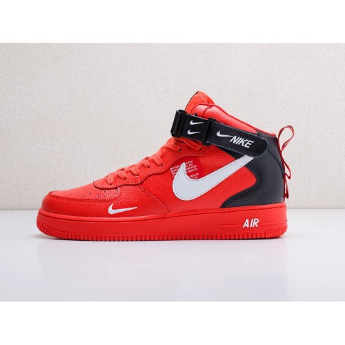 Зимние Кроссовки NIKE Air Force 1 07 Mid LV8 цвет Красный арт. 18065