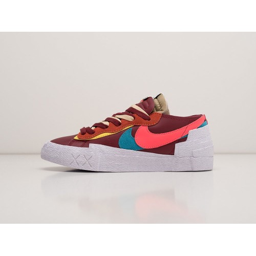 Кроссовки NIKE x Sacai Blazer Low цвет Бордовый арт. 29569